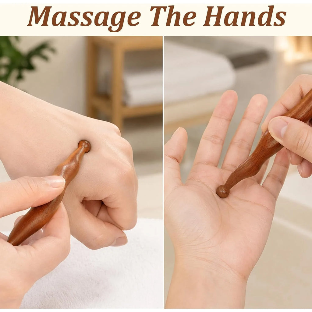 2-Piece Face & Foot Acupoint Massage Set – Home Spa Tools Manual Massage Set PLUSH