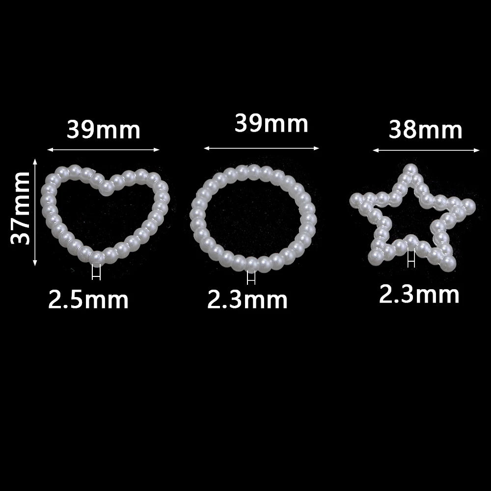 30pcs Pearl Hollow Spacer Beads Heart Star Round – DIY Jewelry Jewelry Making Beads PLUSH