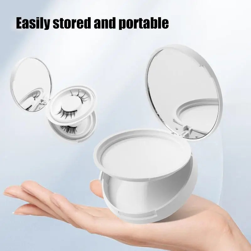 Magnetic False Eyelash Storage Box with Mirror | Portable Eyelash Organizer Case PLUSH
