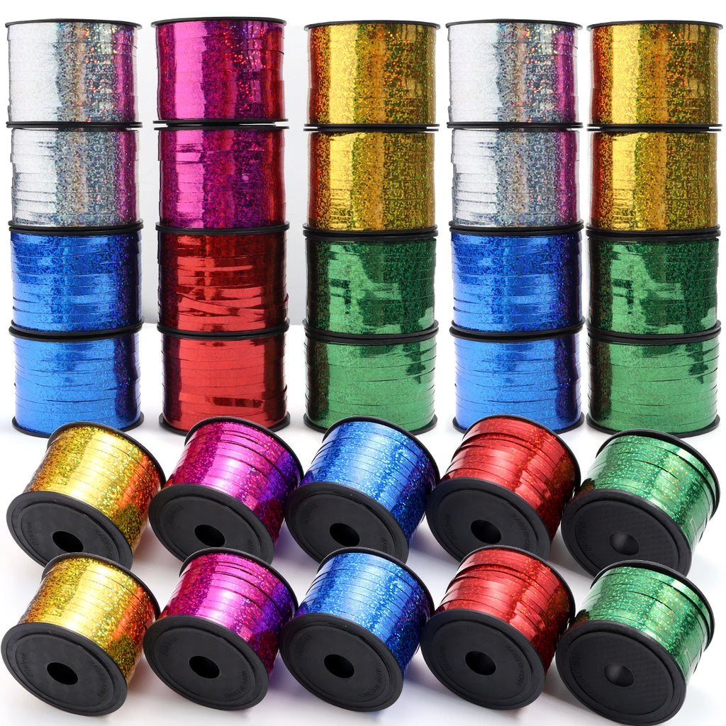 100 Yards Laser Ribbon Roll – Colorful Balloon & Gift Ribbon Craft Ribbon Roll PLUSH