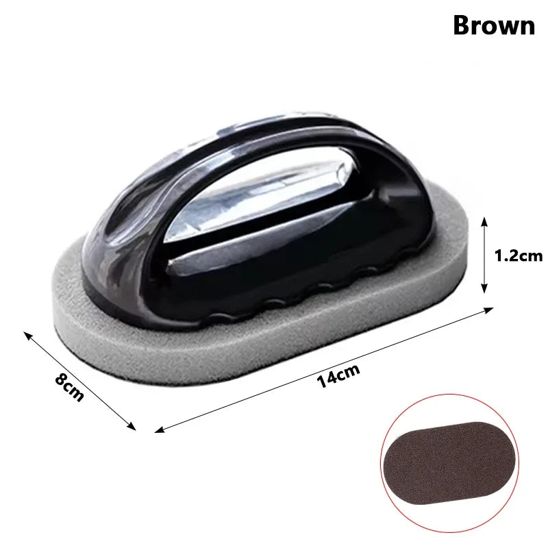 Magic Emery Sponge Eraser Brush – Kitchen & Bath Cleaner Cleaning Brush PLUSH Brown L