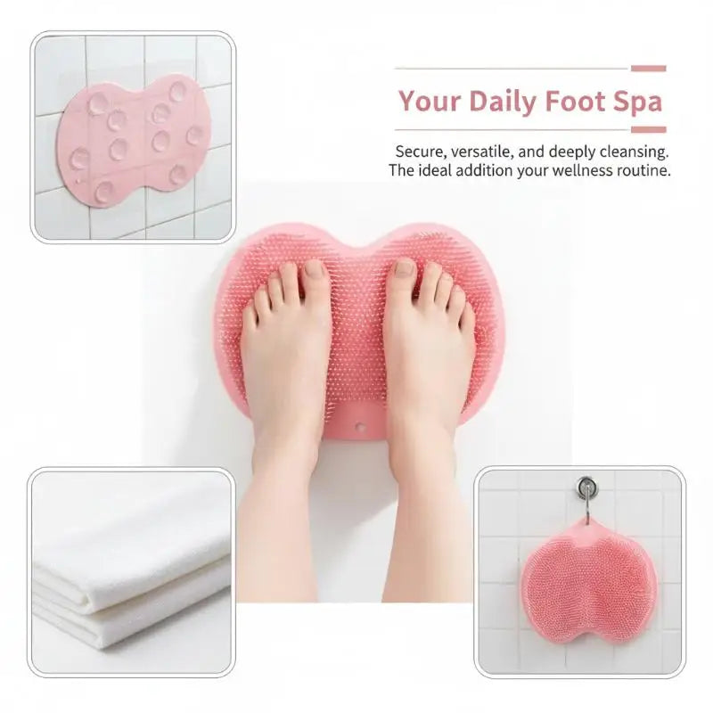 Shower Foot Scrubber Mat – Wall Mounted Non-Slip Exfoliator Foot Scrubber Mat PLUSH