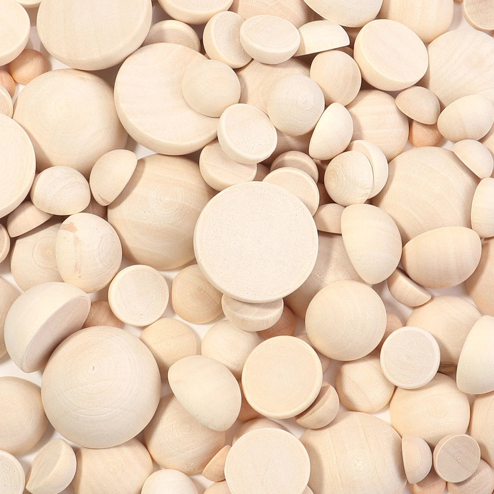 Half Ball Wooden Beads | Half Round Wood Beads for DIY Crafts Wood Craft Beads PLUSH