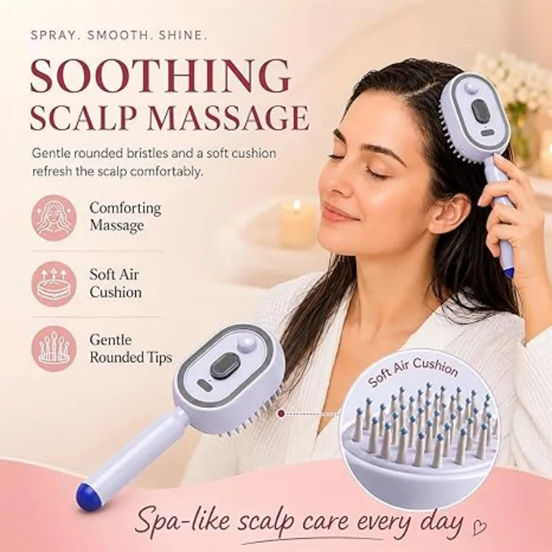 Nano Spray Electric Massage Comb – Retractable Teeth Electric Hair Comb PLUSH