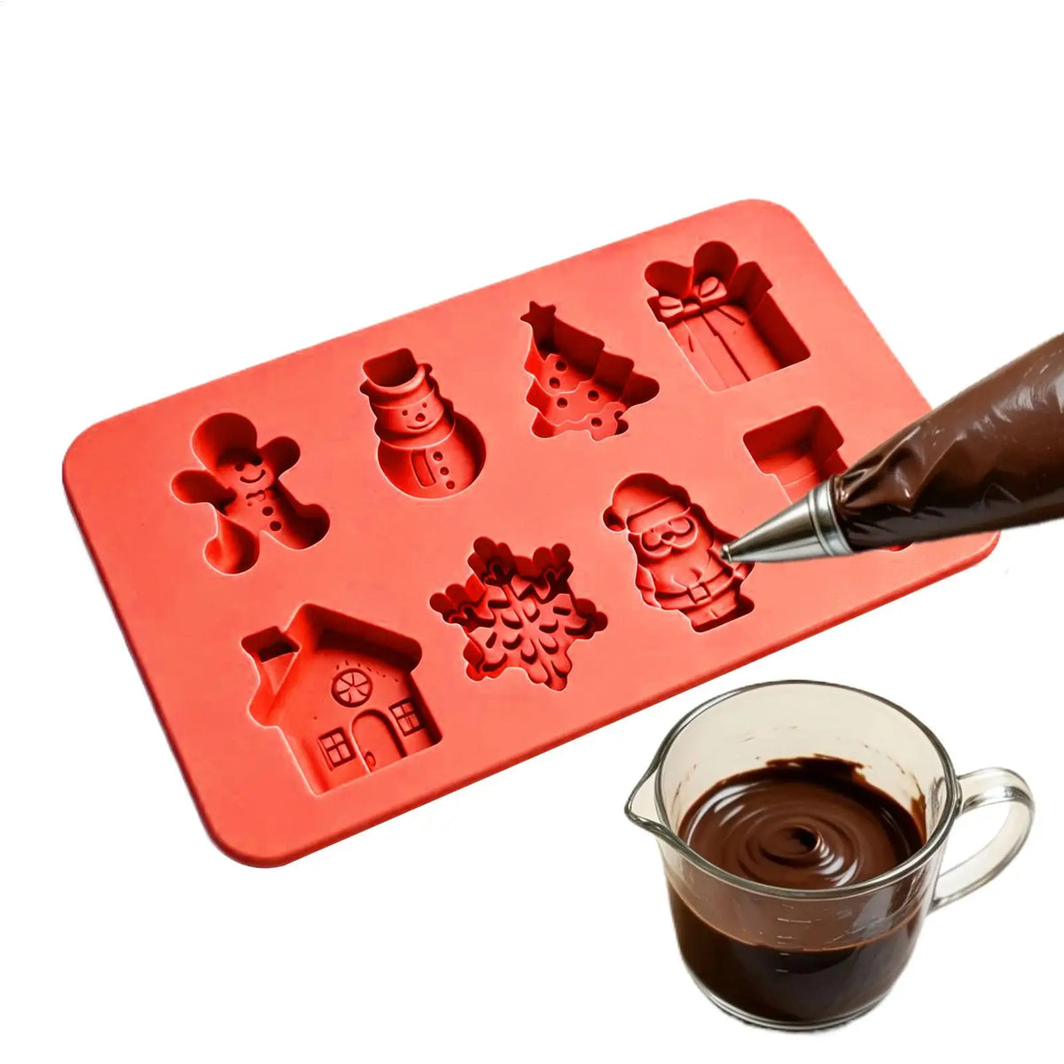 Silicone Gingerbread Man Mold – Christmas Chocolate & Candy Silicone Baking Mold PLUSH