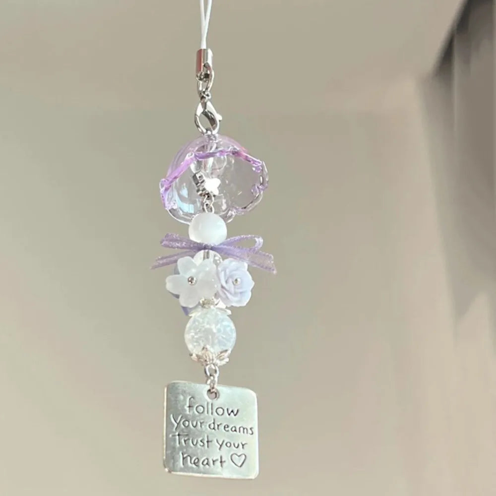 Star Wishing Bottle Wind Chime Keychain – Bag & Phone Charm Decorative Keychain Charm PLUSH Style 6
