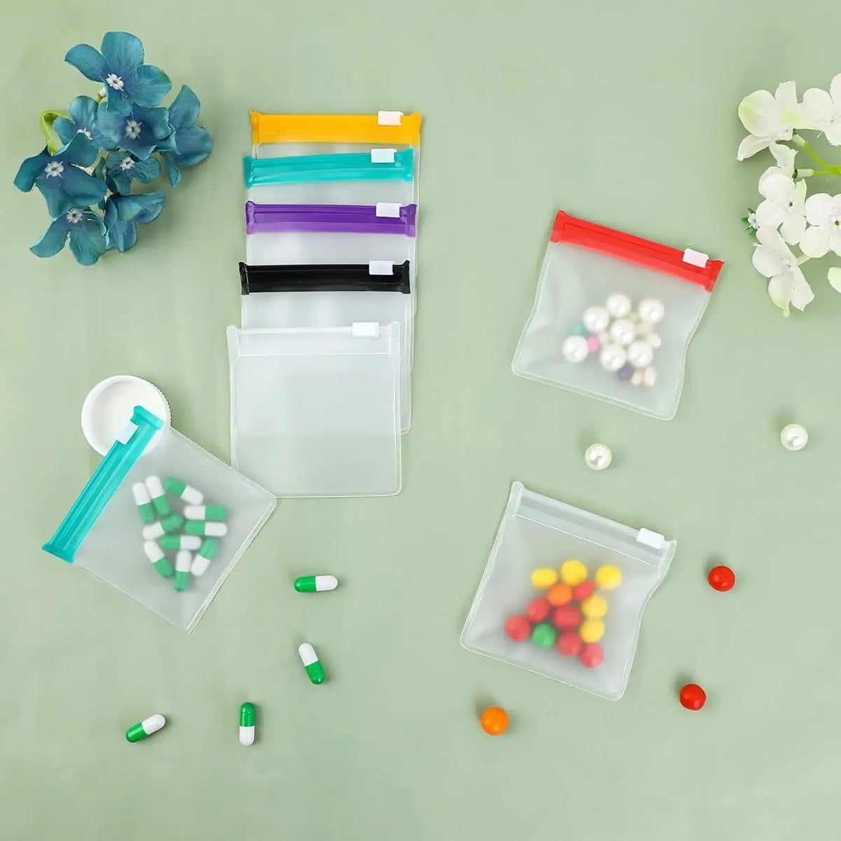 Reusable Zippered Pill Pouch Bags – Travel Medicine Organizer Pill Organizer Pouches PLUSH