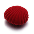 Shell Shape Velvet Jewelry Box – Ring, Earring & Gift Storage Jewelry Gift Box PLUSH red