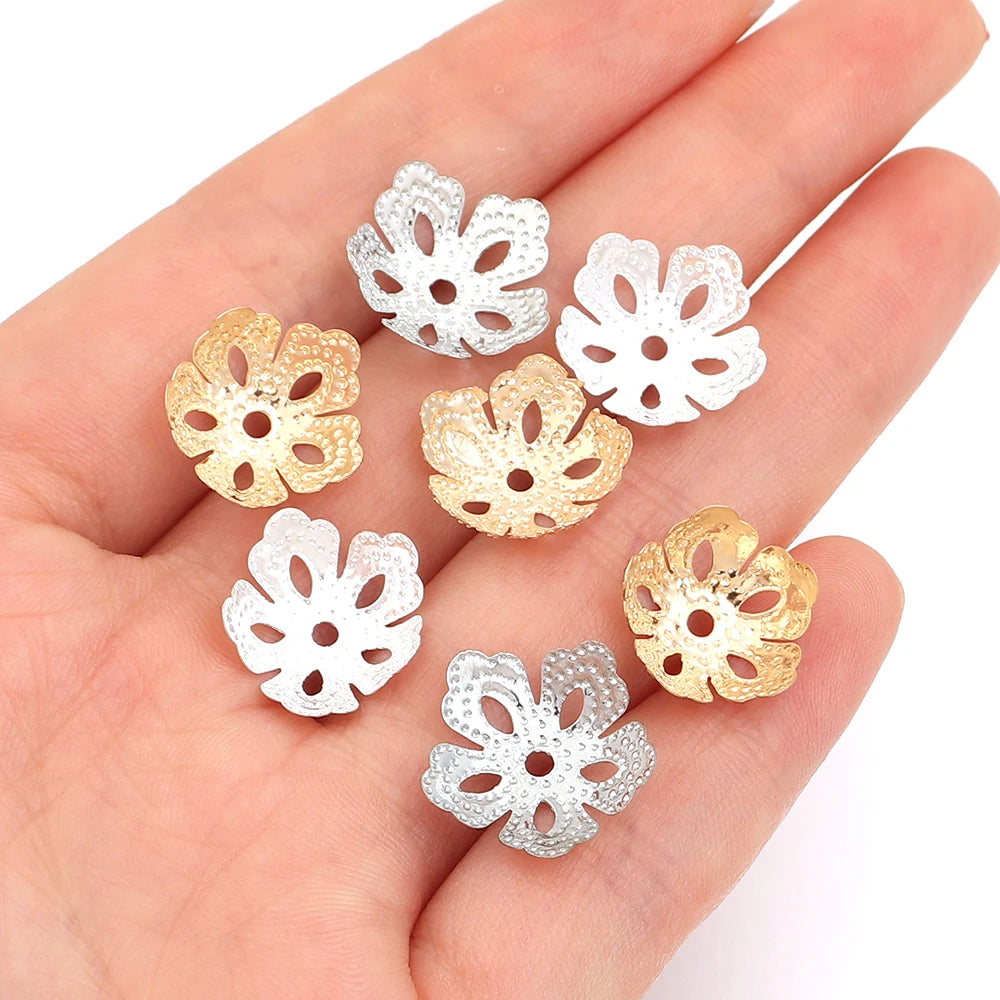 100pcs Metal Flower End Cap Spacer Beads for DIY Jewelry Jewelry Findings PLUSH