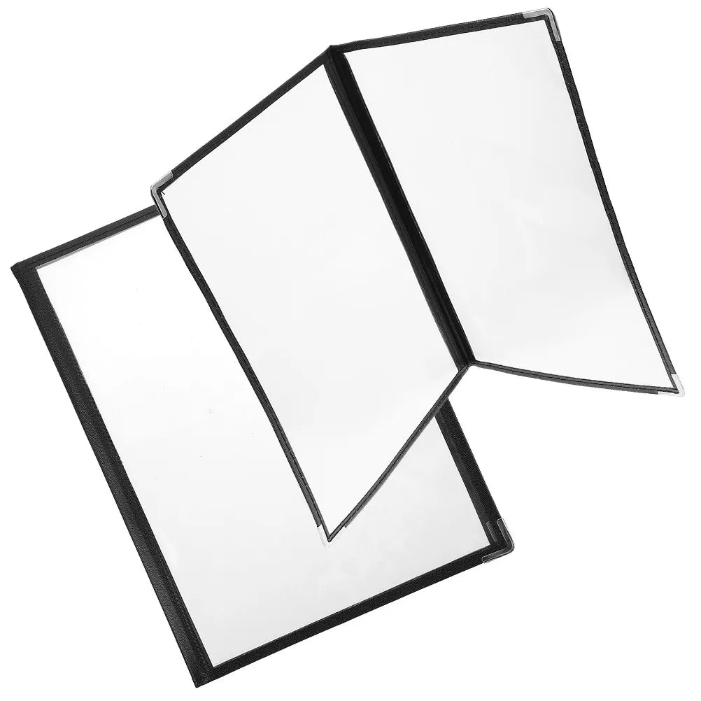2-Pack Clear PVC Menu Binder Covers | Loose Leaf Ring Binder Menu Binder Cover PLUSH