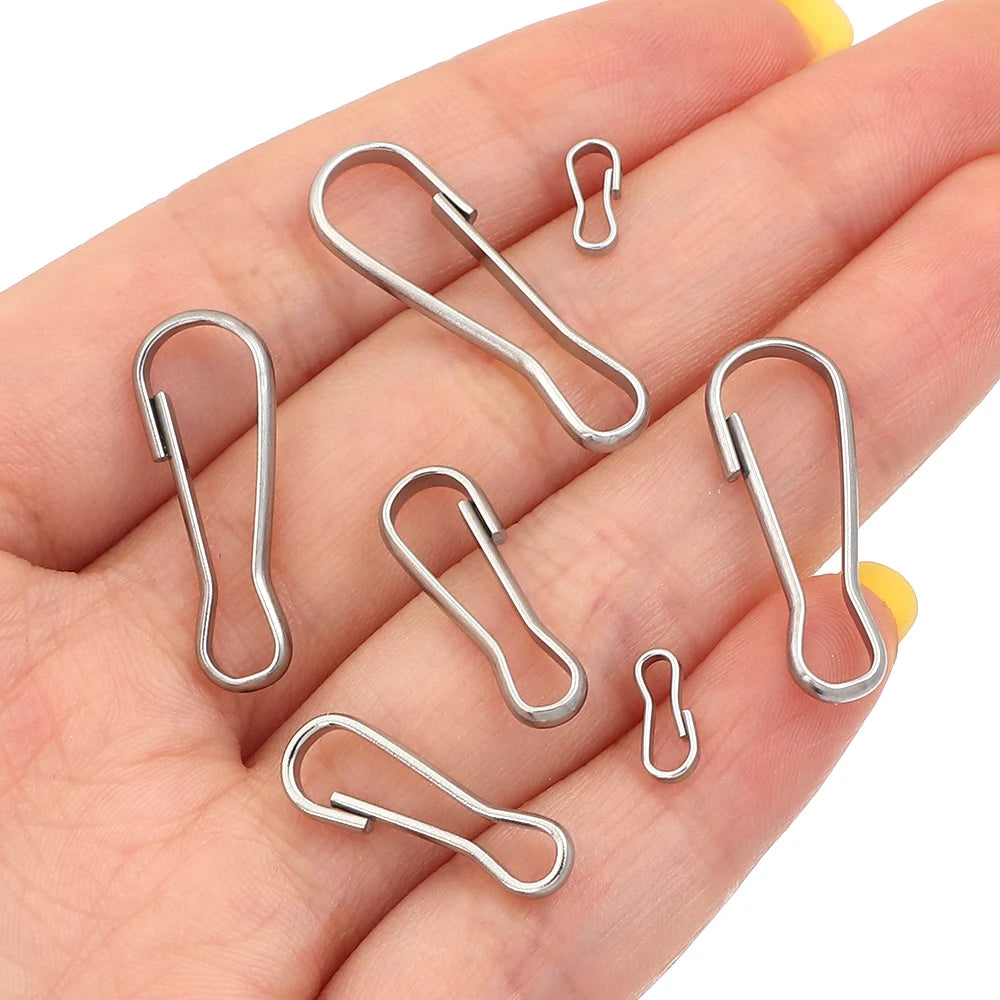 50pcs Stainless Steel Spring Snap Hook Clips – DIY Jewelry Jewelry Clasps & Findings PLUSH