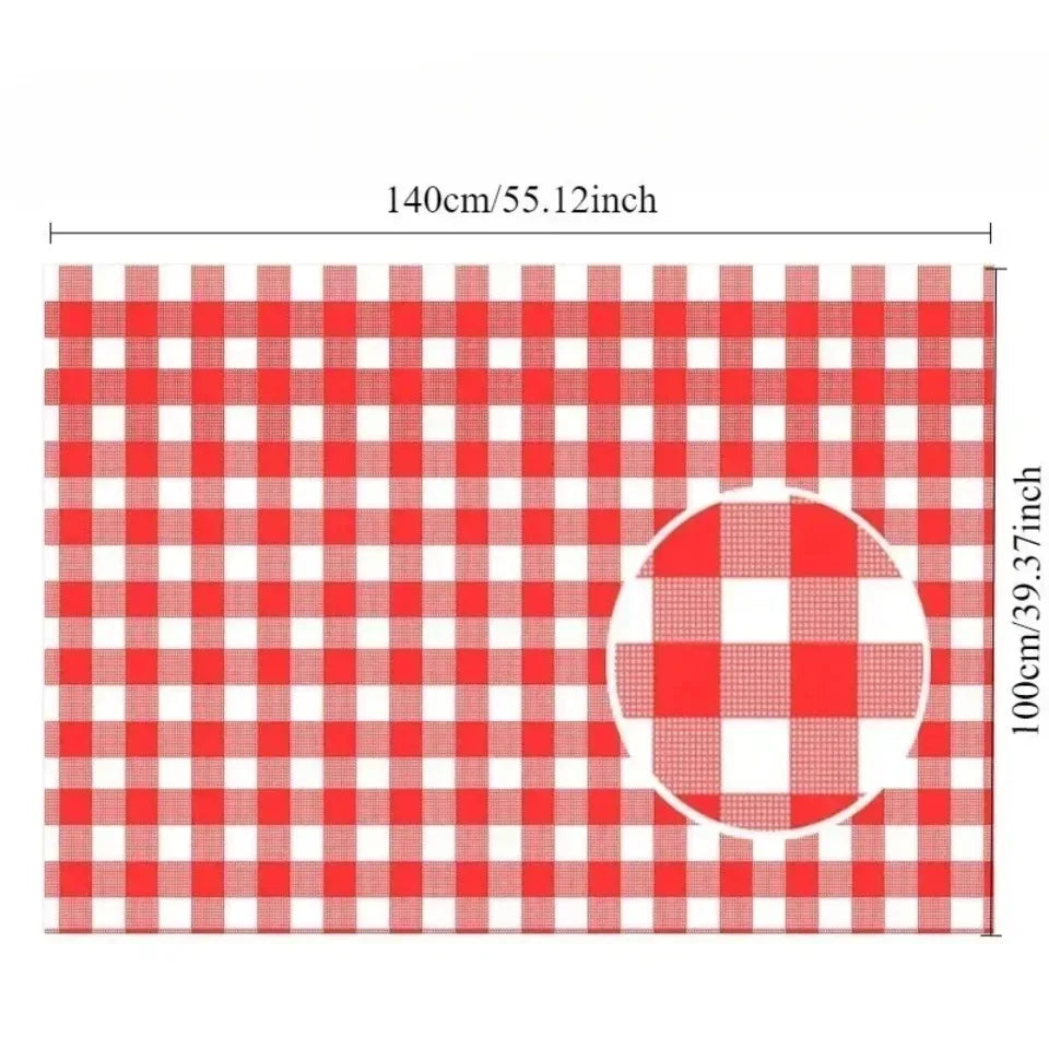 Disposable Checkered Tablecloth Plastic Cover 2/5pcs 140x100cm Disposable Tablecloth PLUSH