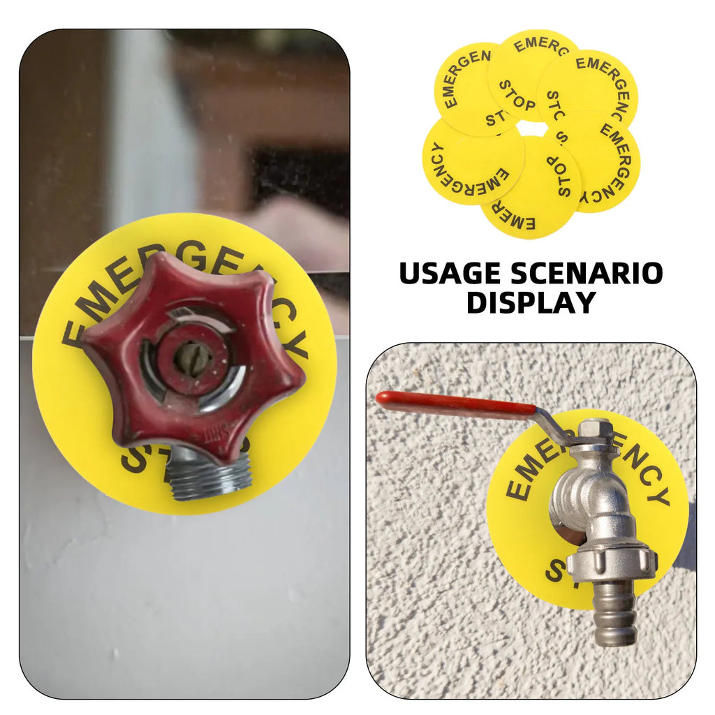 6-Pack Emergency Stop Safety Warning Labels – PVC Stickers Safety Warning Labels PLUSH