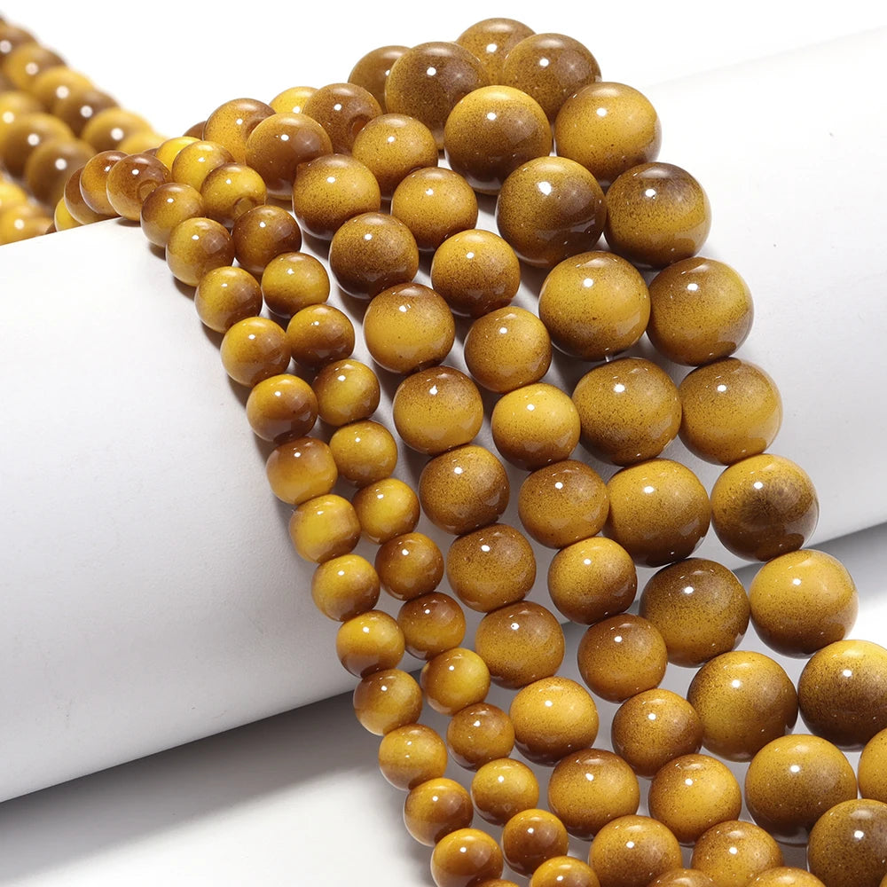 Tiger Eye Gold Glass Spacer Beads 6/8/10mm – DIY Jewelry Glass Spacer Beads PLUSH
