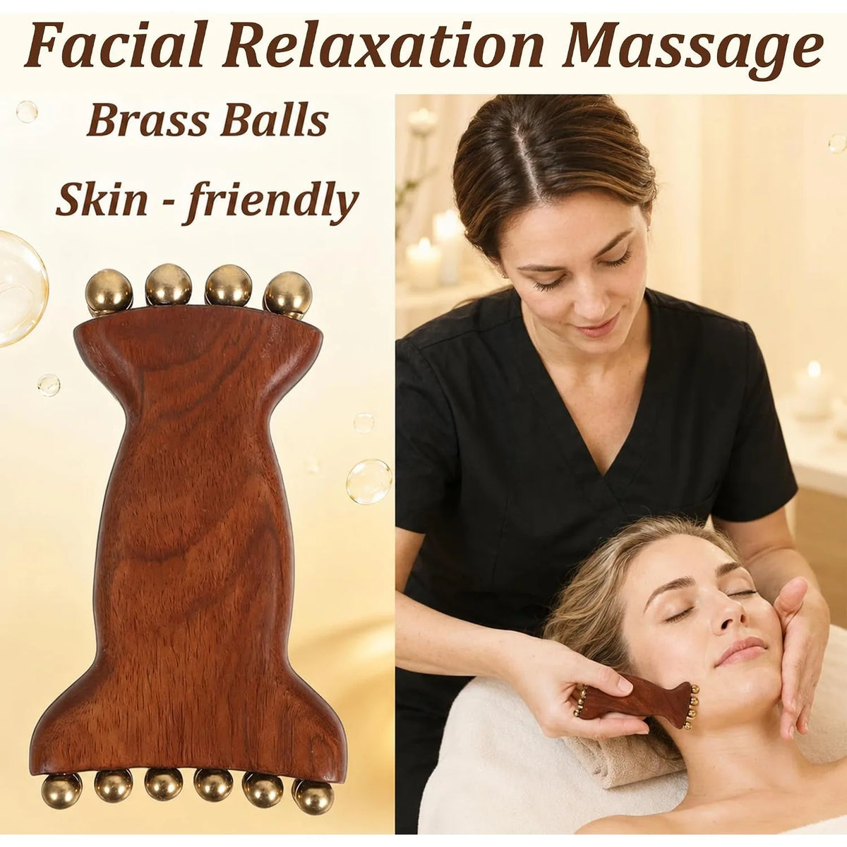 2-Piece Face & Foot Acupoint Massage Set – Home Spa Tools Manual Massage Set PLUSH
