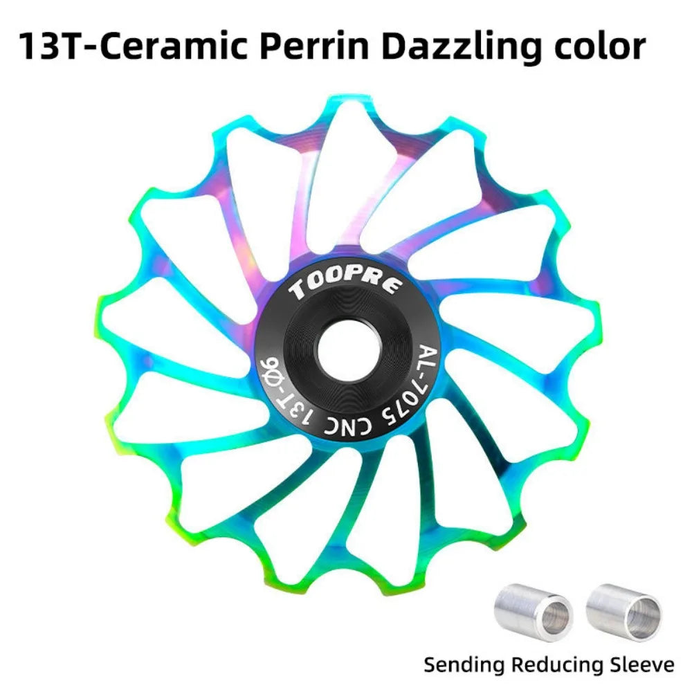 11T/13T AL7075 CNC Bike Rear Derailleur Pulley – Ceramic Bearing Derailleur Pulley PLUSH 13T Dazzling Color