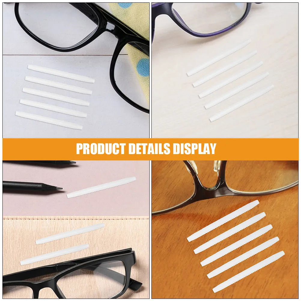 10 Pairs Silicone Eyeglass Temple Sleeves Anti-Slip Ear Hooks Eyeglass Temple Sleeves PLUSH