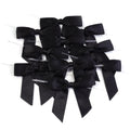 10pcs Satin Ribbon Twist Tie Bows 9x9cm – Gift & Candy Wrap Ribbon Twist Tie Bows PLUSH Black 9X9cm