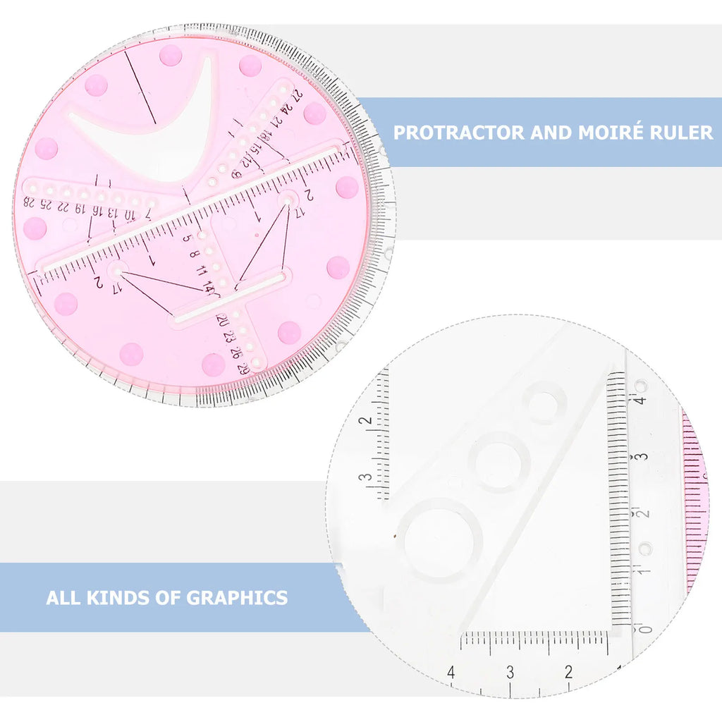 Multifunctional Geometric Drawing Ruler Set for Students Geometric Drawing Ruler PLUSH