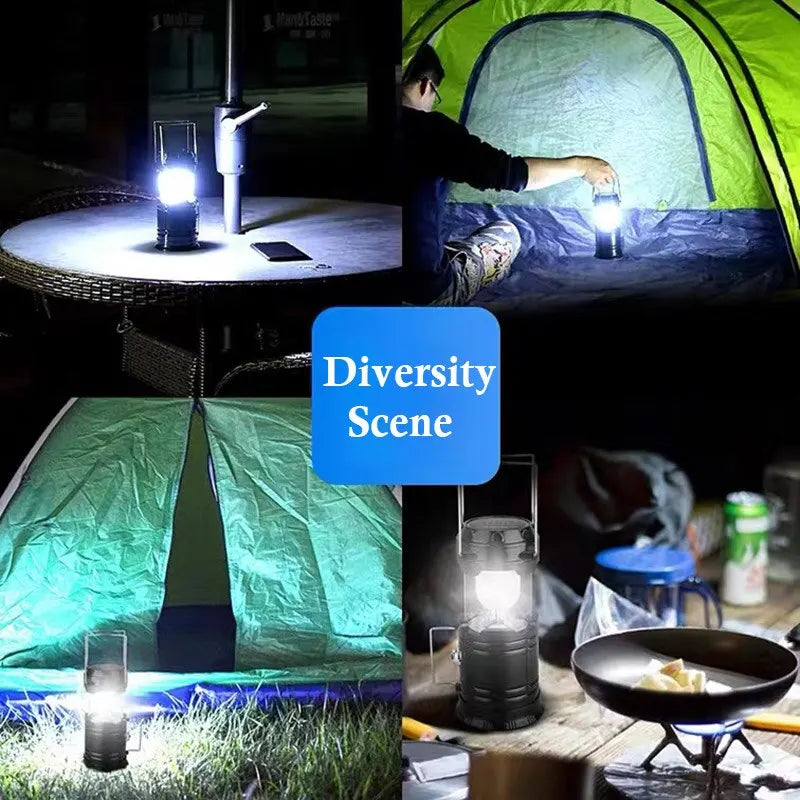 Solar Rechargeable Telescopic LED Camping Lantern – 300 Lumens Solar Camping Lantern PLUSH