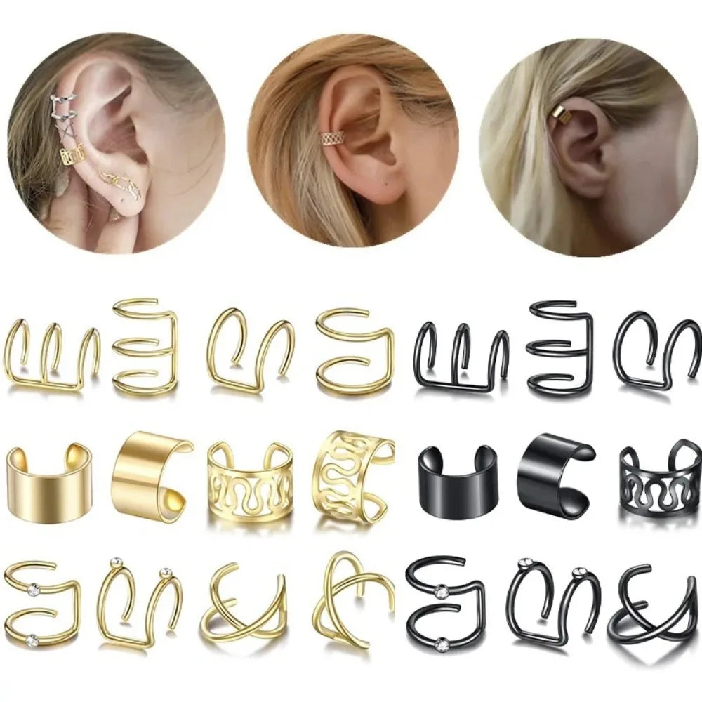 Gold Dreadlock Hair Rings, Beads & Ear Clips – 1-12pcs Hair Jewelry Cuffs PLUSH