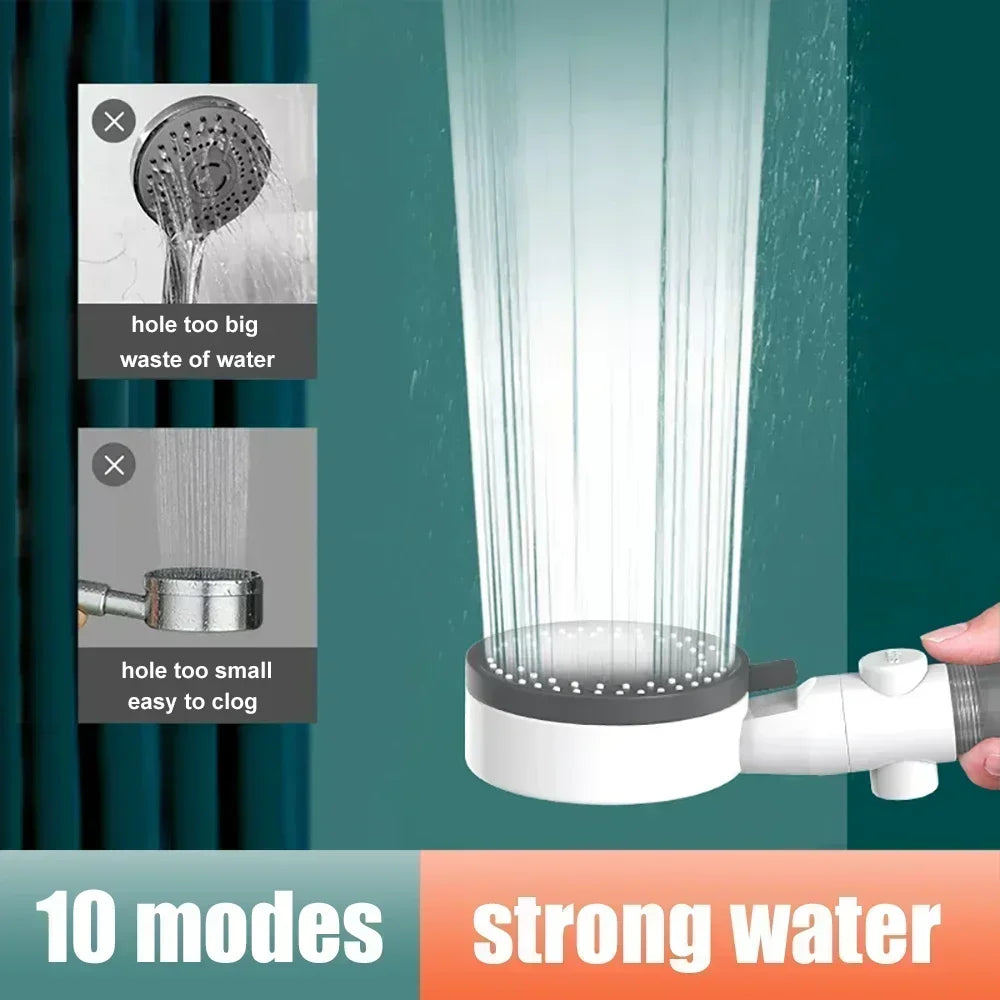 10-Mode Filtered Handheld Shower Head | One-Touch Stop Handheld Shower Head PLUSH