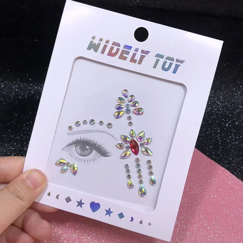 Crystal Face Gems Rhinestone Temporary Tattoo Stickers Face Gem Stickers PLUSH