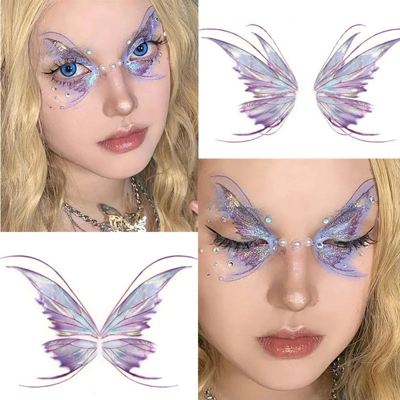 Purple Fairy Butterfly Glitter Temporary Tattoo Stickers Temporary Tattoo Sticker PLUSH