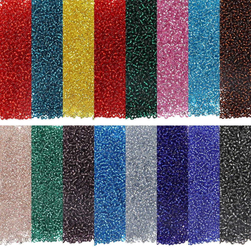 Silver Filled Glass Tube Seed Beads 10g – DIY Jewelry Making Glass Spacer Beads PLUSH