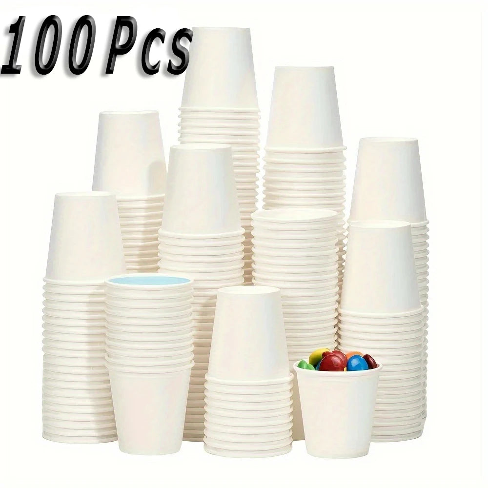 Disposable Small Paper Tasting Cups 50/100pcs – Party & Home Disposable Paper Cups PLUSH 100PCS