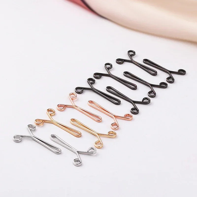 10pcs U-Shape Waist Tightener Snap Buttons – Detachable Pants Clips Clothing Fasteners PLUSH