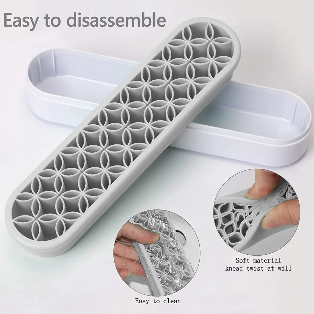 Silicone Makeup & Nail Brush Holder Organizer Stand Rack Brush Holder Organizer PLUSH