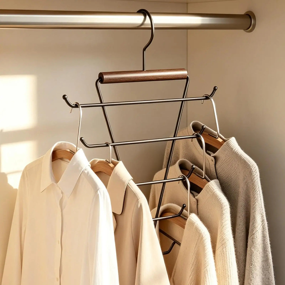 Rotating Double-Sided Vertical Clothes Hanger | Space-Saving Clothes Hanger Organizer PLUSH