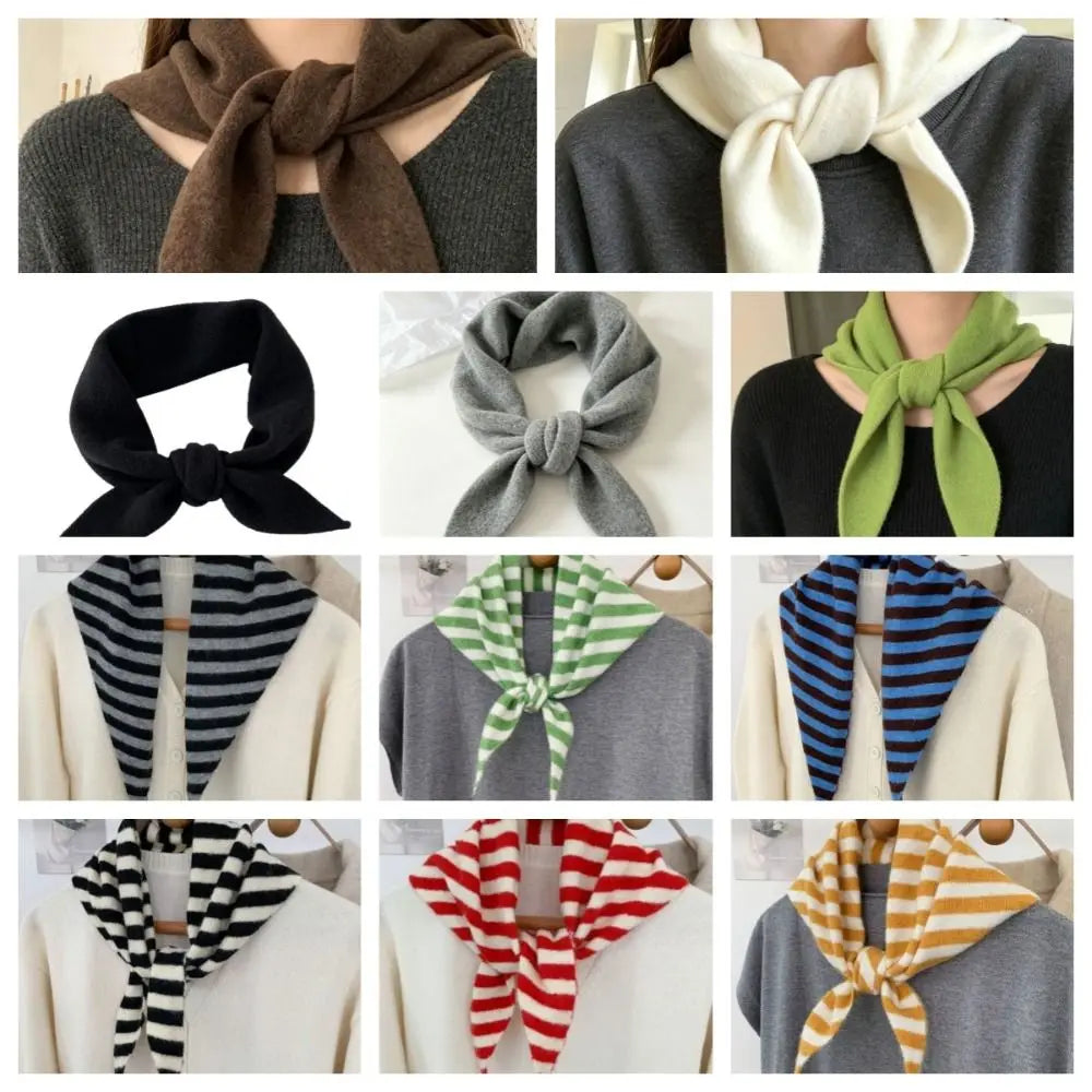 Women's Knitted Triangle Scarf False Collar Warm Shawl Knitted Scarf Shawl PLUSH