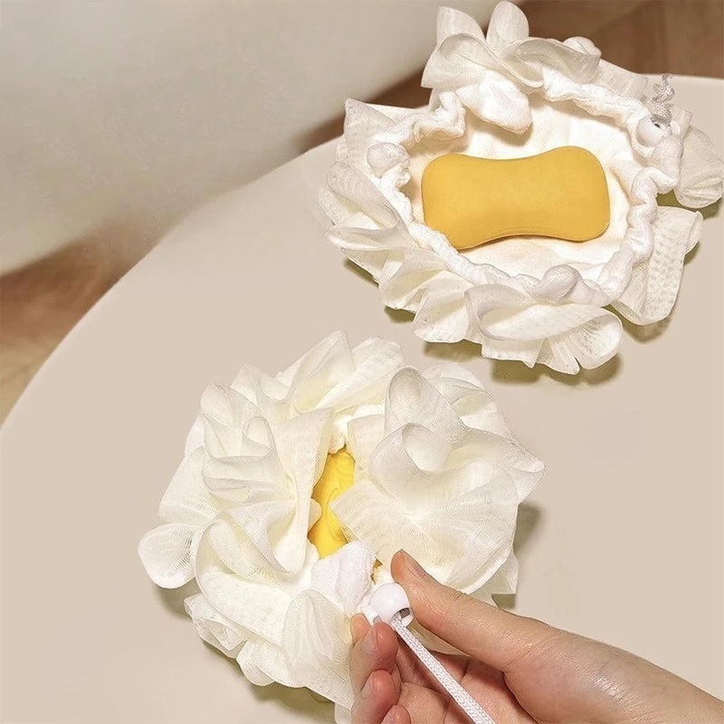 2-in-1 Loofah Bath Ball with Soap Dispenser | Body Scrub Loofah Bath Scrubber PLUSH