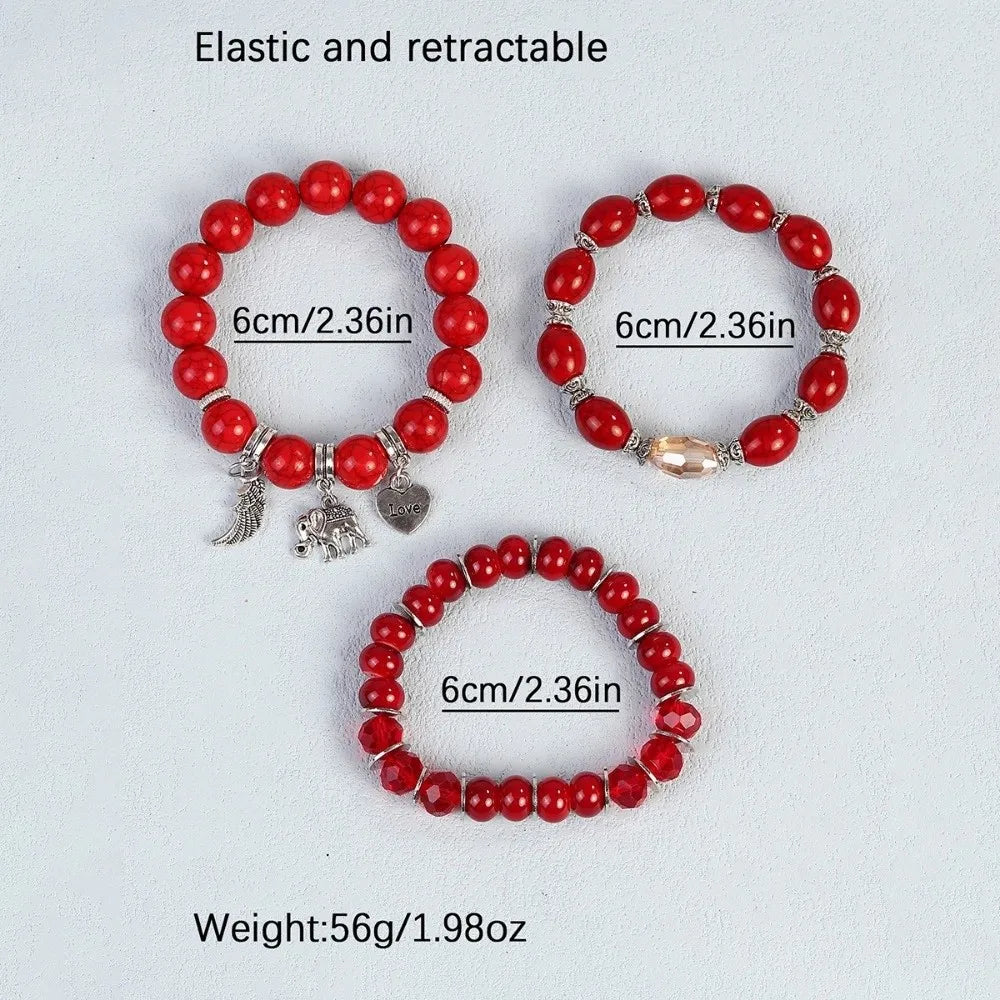 Bohemian Crystal Beads Charm Bracelet Set – Multi-Layer Women Charm Bracelet Set PLUSH