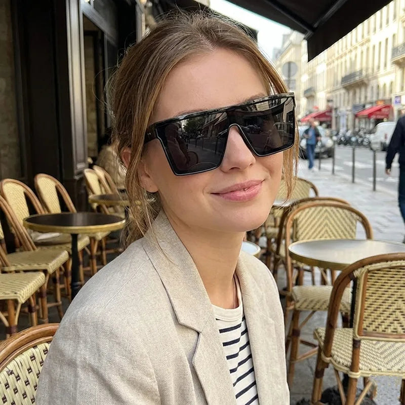 Women's Oversized Retro Sunglasses UV400 Square Sun Glasses Fashion Sunglasses PLUSH