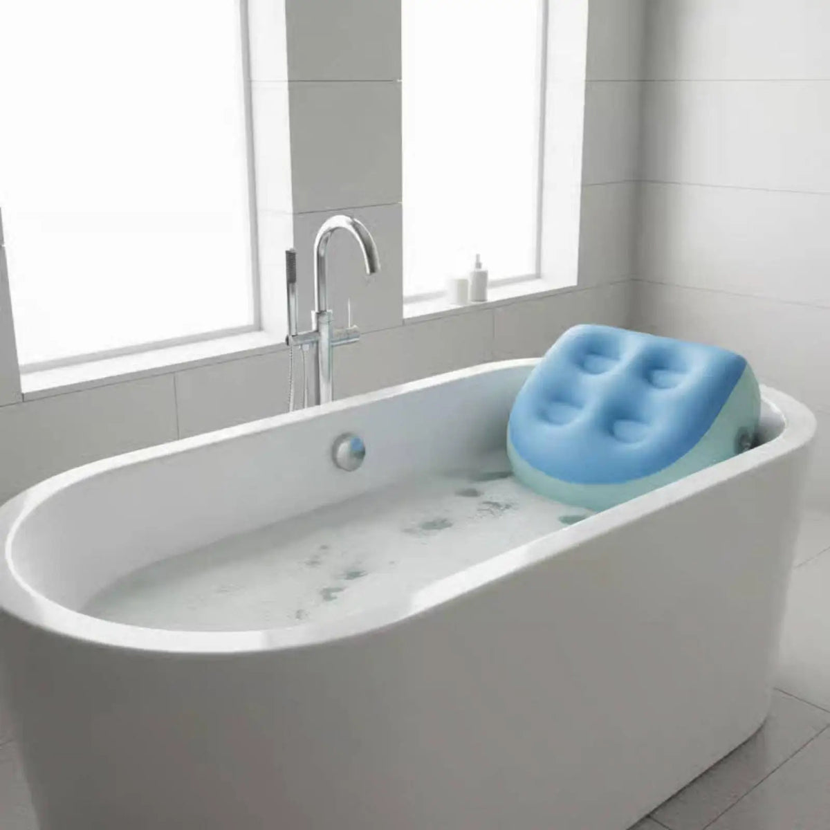 Inflatable Bath Cushion Spa Seat | Non-Slip Suction Cups Inflatable Bath Seat PLUSH