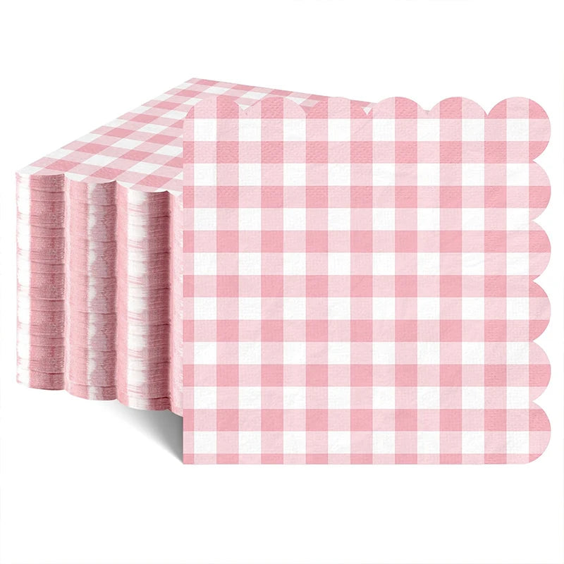 Plaid Paper Napkins 25/50pcs – Colorful Disposable Serviettes Disposable Paper Napkins PLUSH