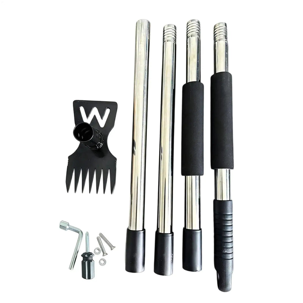 7-Tooth Adjustable Thatch Rake – Steel Garden Soil Cultivator Garden Thatch Rake PLUSH