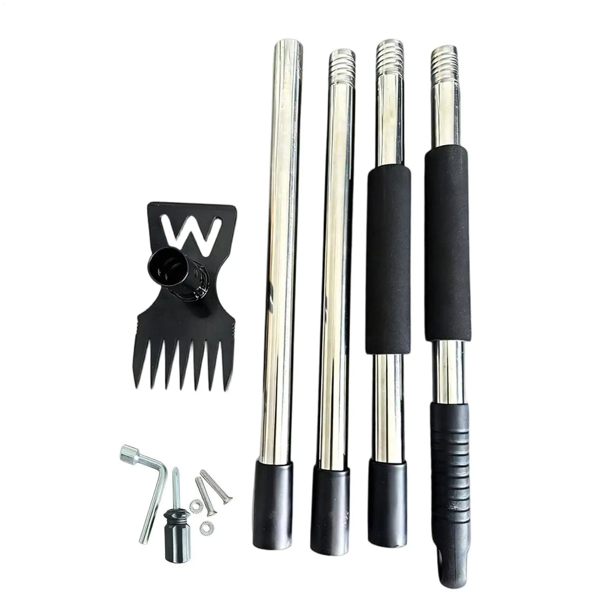 7-Tooth Adjustable Thatch Rake – Steel Garden Soil Cultivator Garden Thatch Rake PLUSH