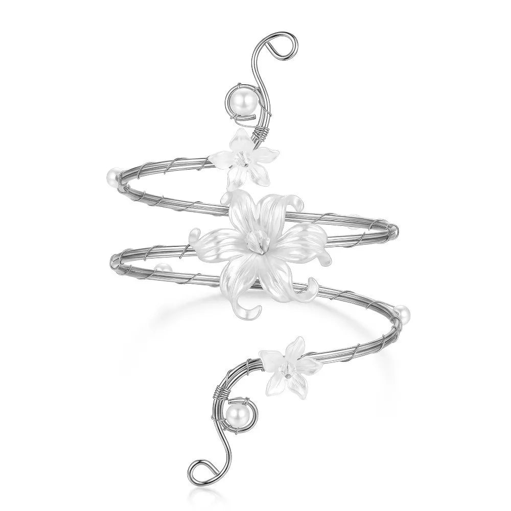 Bohemian Flower Arm Cuff Bangle – Gold & Silver Alloy Arm Cuff Bangle PLUSH 2