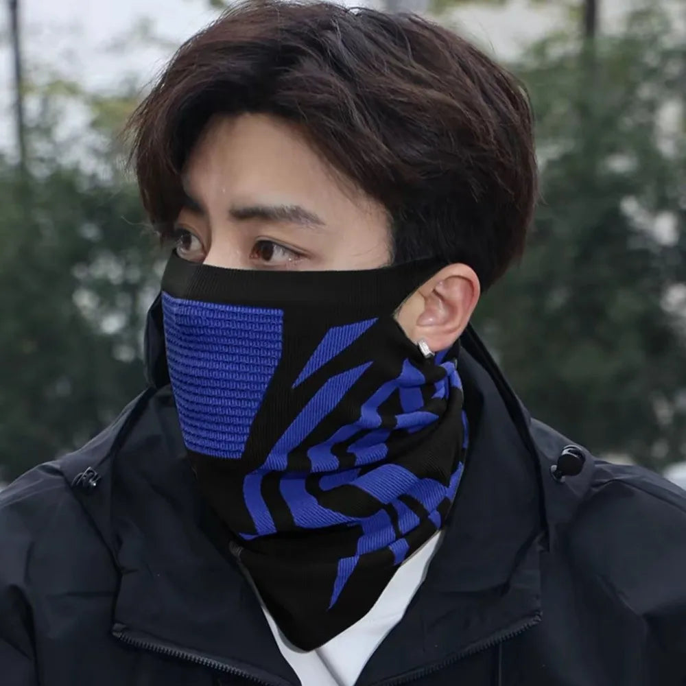Windproof Thermal Balaclava Cycling Mask & Neck Warmer Balaclava Cycling Mask PLUSH Royal blue-hang ear-