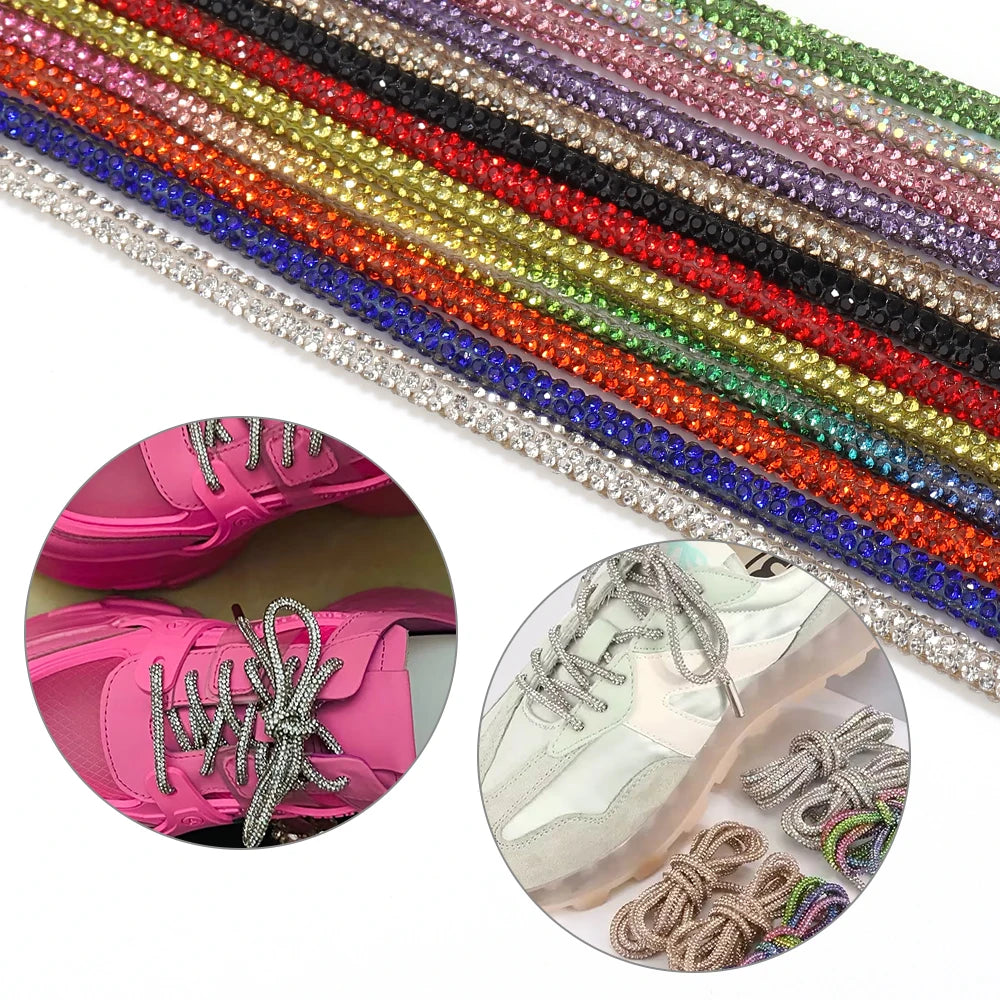 4mm Rhinestone Cord Rope with End Cap – Crystal Cup Chain DIY Rhinestone Jewelry Cord PLUSH