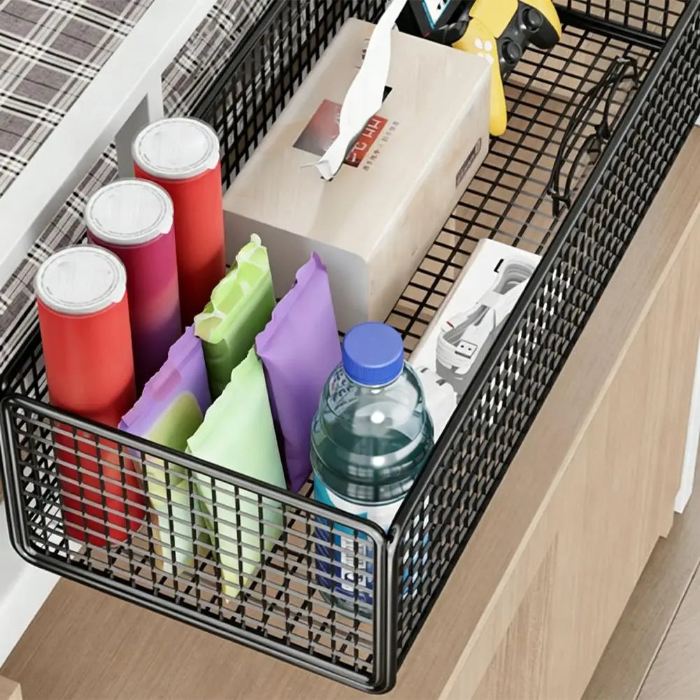 No-Drill Bedside Hanging Rack – Dorm Bunk Bed Organizer Bedside Storage Rack PLUSH