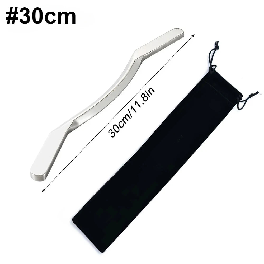 Stainless Steel Gua Sha IASTM Scraping Massage Tool – 3 Sizes Massage Scraping Tool PLUSH Silver-30cm