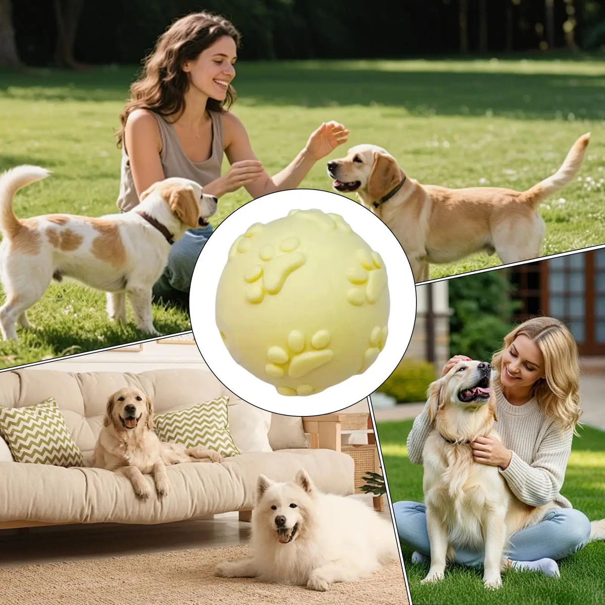 Squeaky Bouncy Dog Ball – Interactive Chew & Teeth Cleaning Dog Chew Toy PLUSH