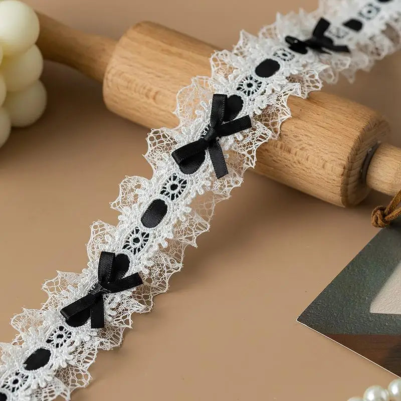 Black Bow Lace Wing Monitor Border Decor Strip Stickers Monitor Decor Sticker PLUSH