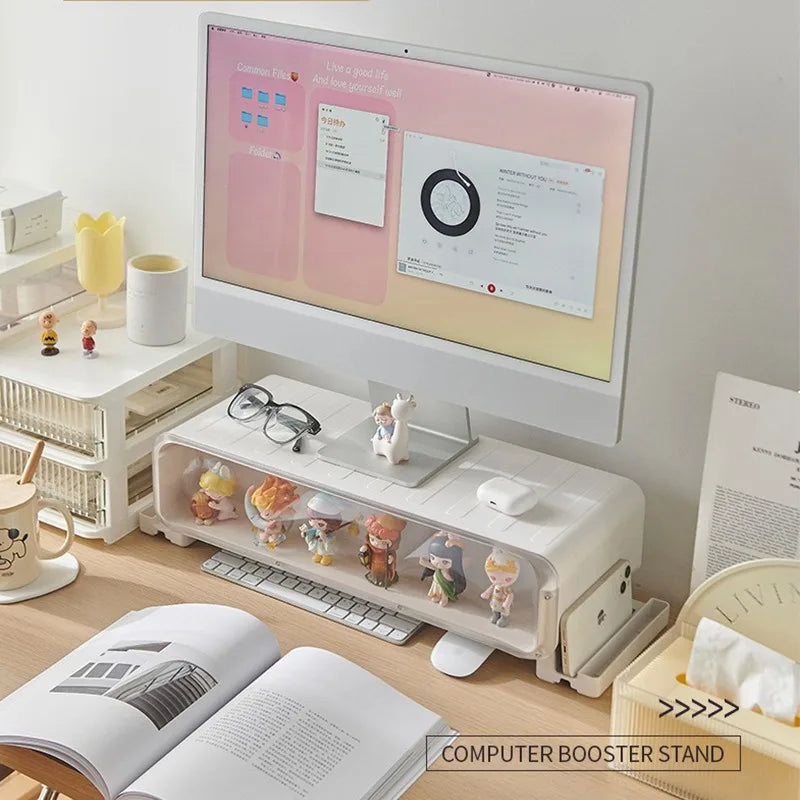 Transparent Monitor Stand & Display Shelf for Collectibles Monitor Stand & Shelf PLUSH