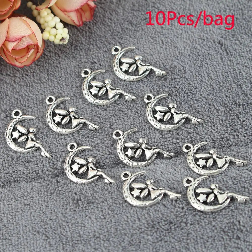 10pcs Fairy Angel Moon Star Charms for DIY Jewelry Making Jewelry Making Charms PLUSH